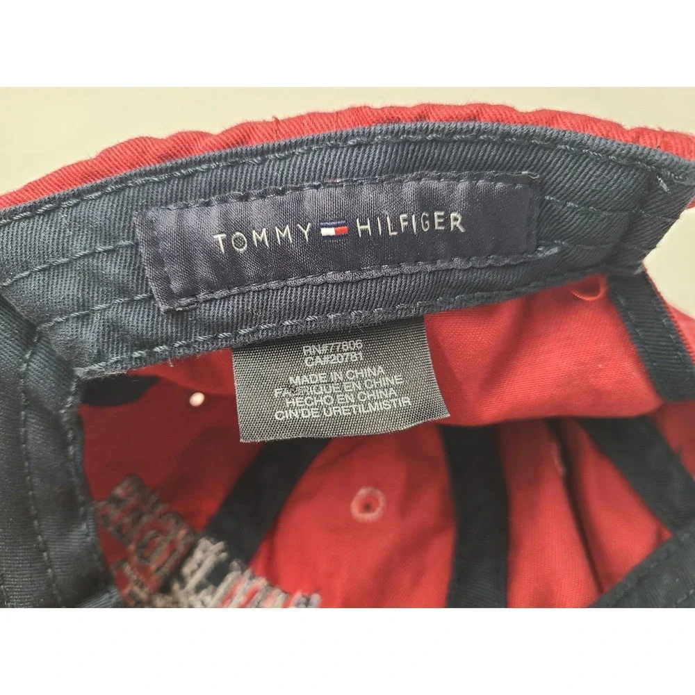 Tommy Hilfiger Est 1985 Strapback Adjustable (Fits Small) Hat Cap Cotton Dad Red